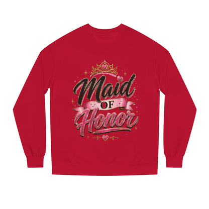 Maid of Honor Sweatshirt — Pink Script Bridal Party Crewneck