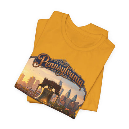 Pennsylvania Keystone State T-Shirt — Liberty Bell & Philadelphia Skyline Tee