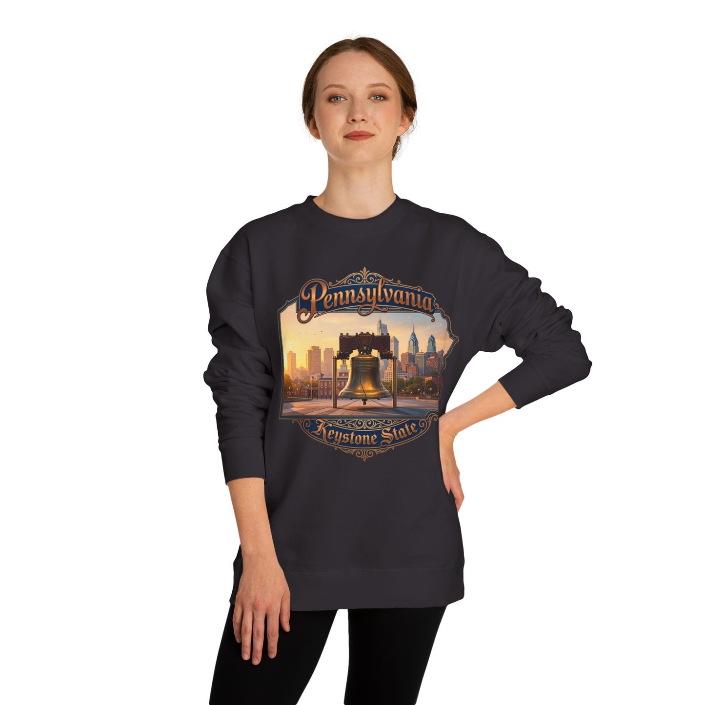 Pennsylvania Keystone State Sweatshirt — Liberty Bell & City Skyline Crewneck