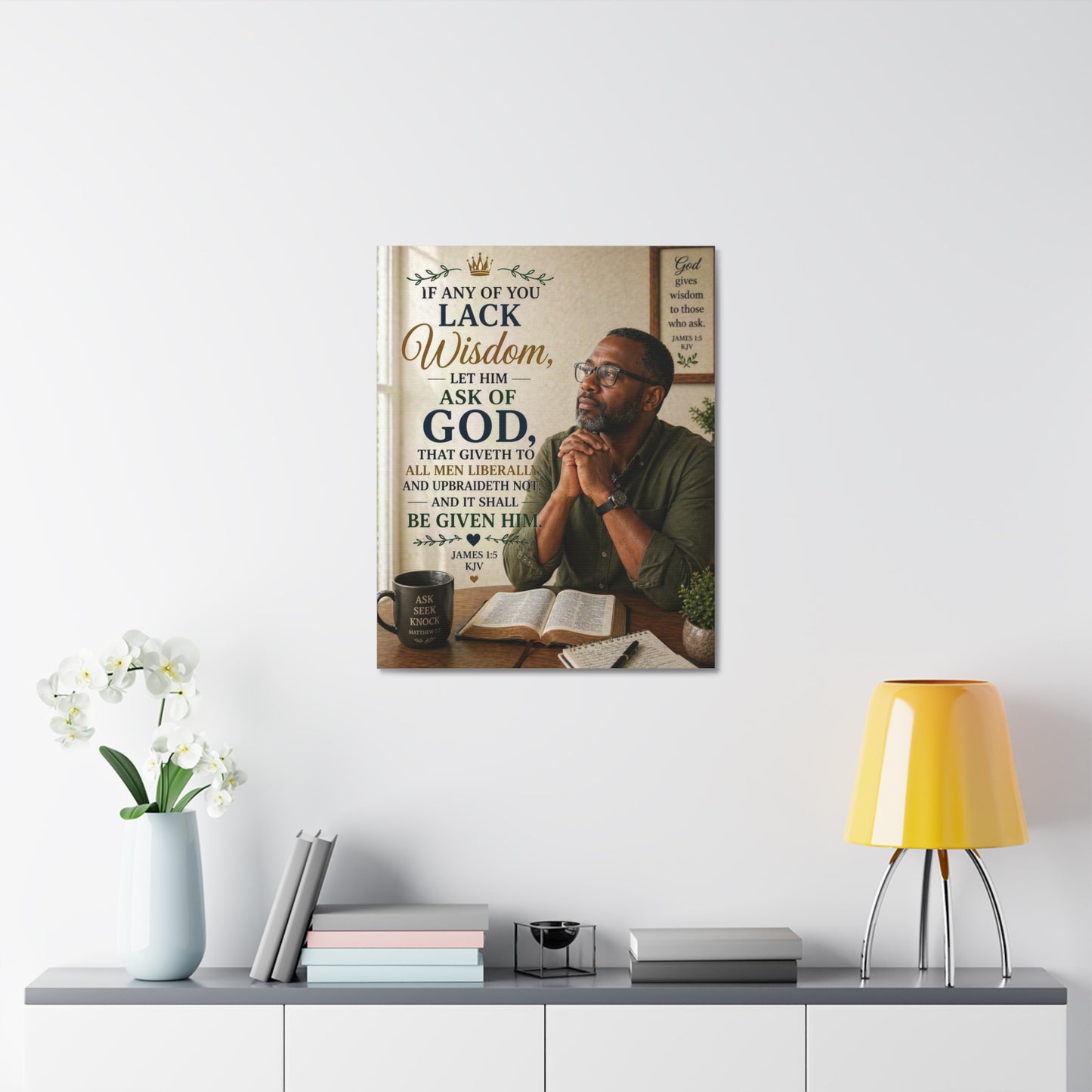 Stretched Canvas - James 1:5 Scripture Wall Art (If Any of You Lack Wisdom)