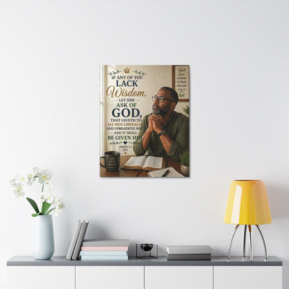Stretched Canvas - James 1:5 Scripture Wall Art (If Any of You Lack Wisdom)