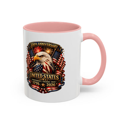 Patriotic Eagle Coffee Mug - United States 250th Anniversary 1776-2026