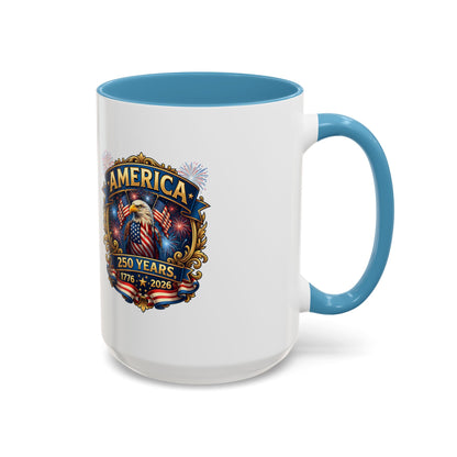 250th America Eagle Coffee Mug — Patriotic 1776–2026 Anniversary Accent Mug