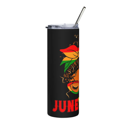 Juneteenth Stainless Steel Tumbler — "I Am Black" Empowerment Pride 20oz