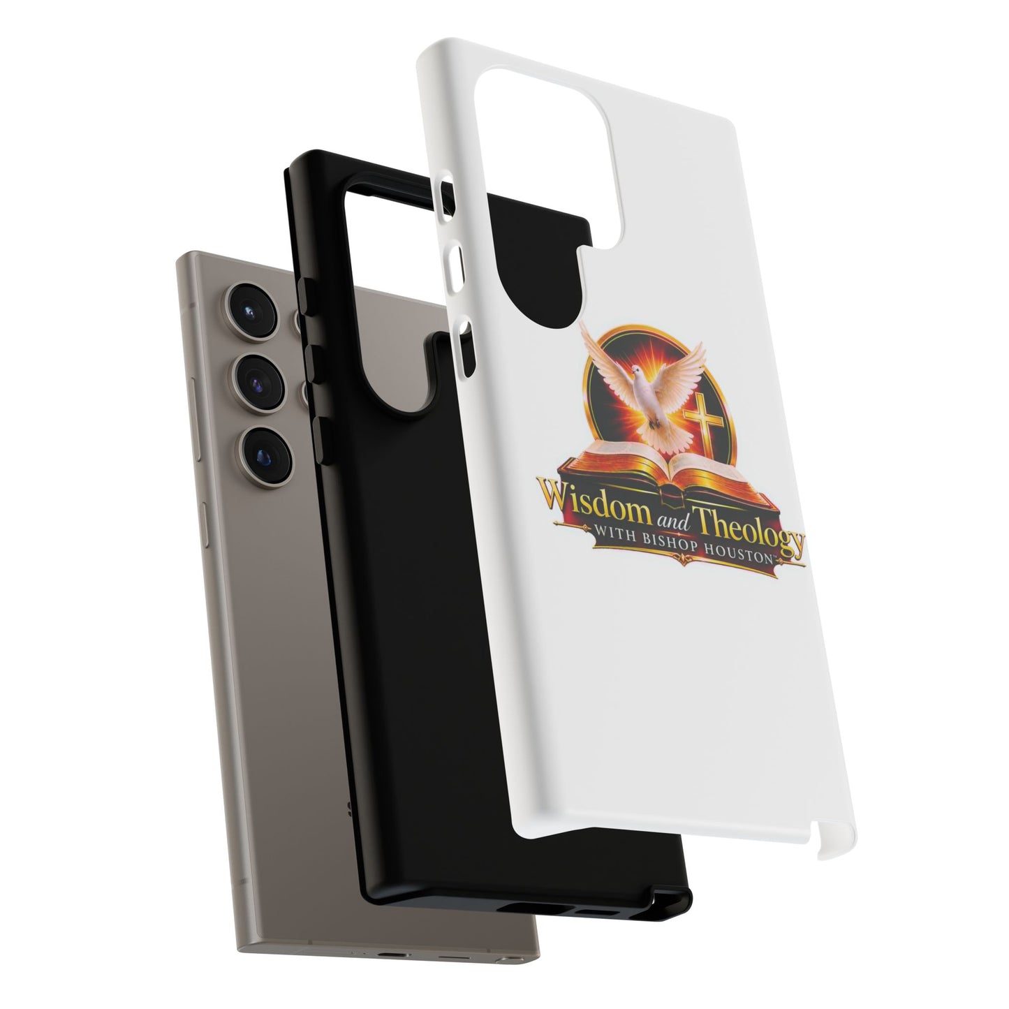 Wisdom and Theology Phone Case — Christian Dove & Cross Protective Tough Case