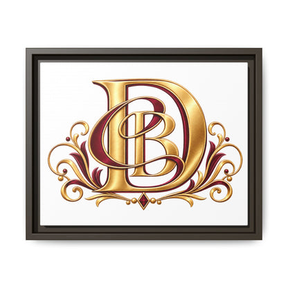 Monogram Letter D Canvas Print — Framed Matte Wall Art