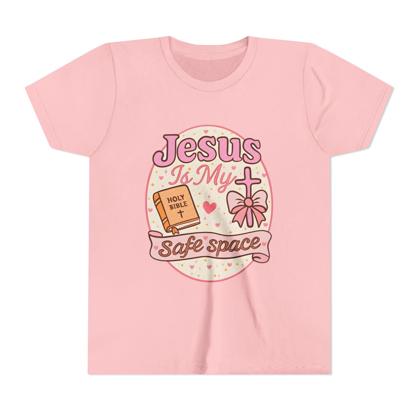 Youth Tee — "Jesus Is My Safe Space" Christian Kids T-Shirt