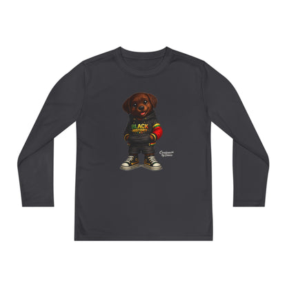 Kids Long Sleeve Tee — Rasta Teddy 'Black Excellence' Graphic