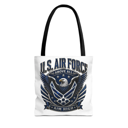 U.S. Air Force Eagle Tote Bag - "Aim High" Military Canvas Tote