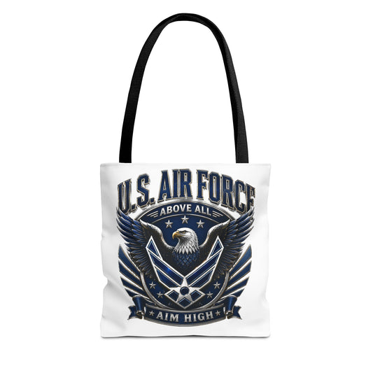 U.S. Air Force Eagle Tote Bag - "Aim High" Military Canvas Tote