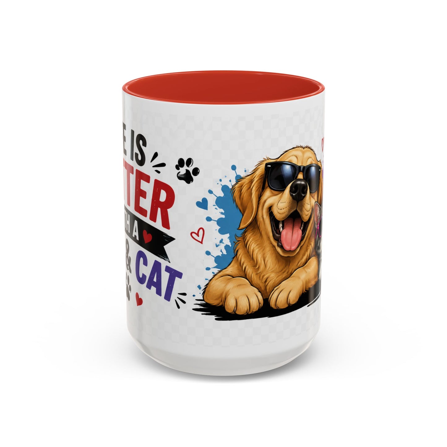 Dog and Cat Coffee Mug — 'This Is My Healer I'm A Cat' Cute Pet Lover Accent Mug (11/15oz)