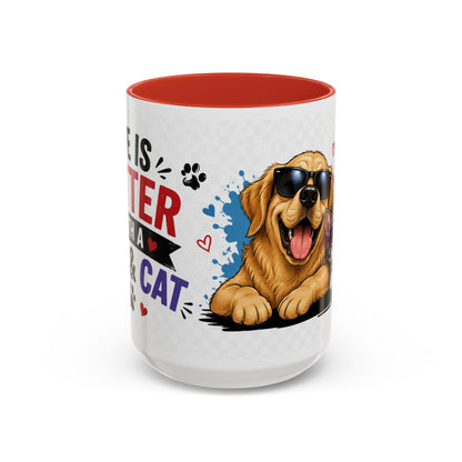 Dog and Cat Coffee Mug — 'This Is My Healer I'm A Cat' Cute Pet Lover Accent Mug (11/15oz)