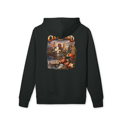 Cleveland Vintage Cityscape Hoodie — Retro Ohio Landmark Pullover