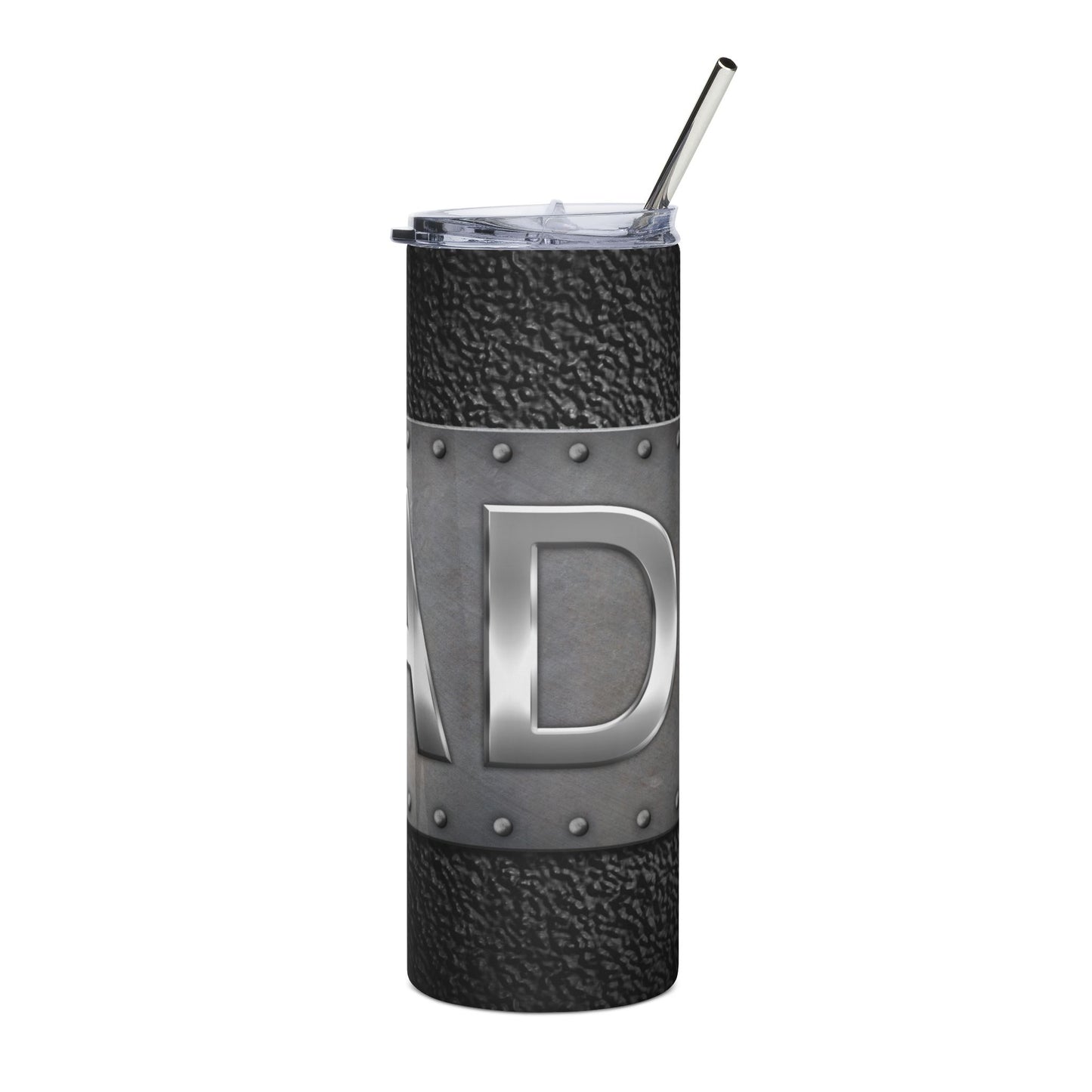 Steel Rivet Monogram Tumbler — 20oz Stainless Insulated Cup (Letter A/D)