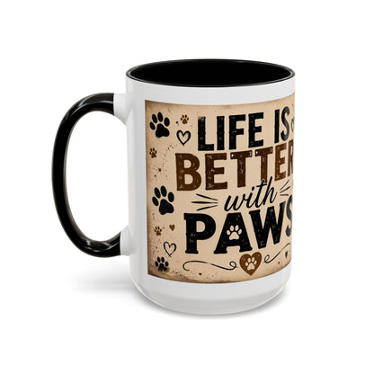 Dog & Cat Coffee Mug - "Less People, More Dogs & Cats" Accent Ceramic Mug