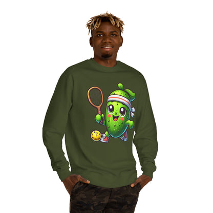 Pickleball Avocado Sweatshirt — Cute Cartoon Pickleball Player Crewneck