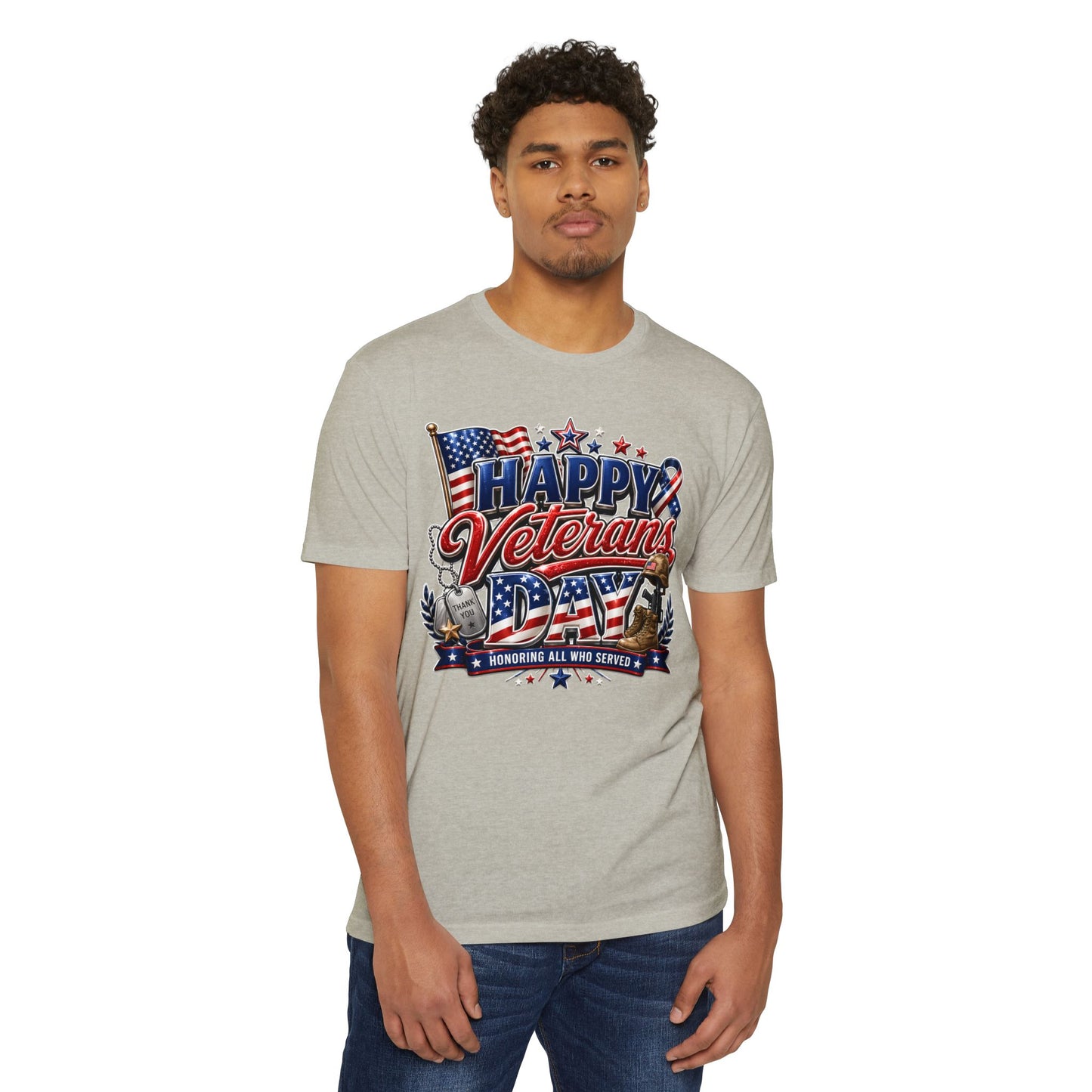 Veterans Day T-Shirt - "Happy Veterans Day" Patriotic Military Tribute Tee