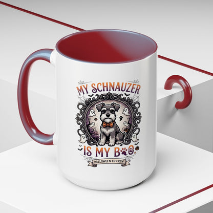 My Schnauzer Is My Boo Coffee Mug — Halloween Dog Lover Accent Mug