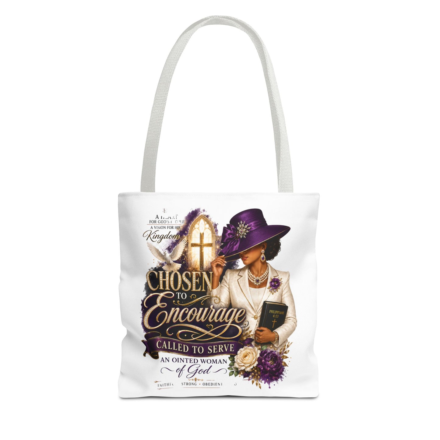 Christian Encourager Tote Bag — "Chosen to Encourage" Design