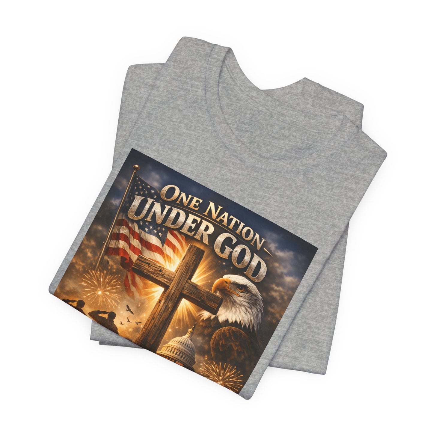 One Nation Under God T-Shirt — 250 Years of Faith Patriotic Christian Tee