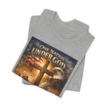 One Nation Under God T-Shirt — 250 Years of Faith Patriotic Christian Tee