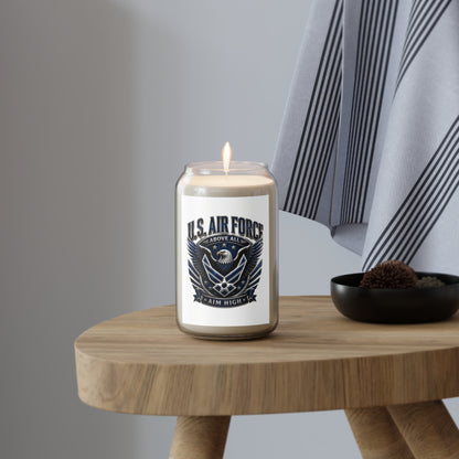 U.S. Air Force Scented Soy Candle — 13.75 oz Patriotic Eagle "Aim High" Memorial Gift