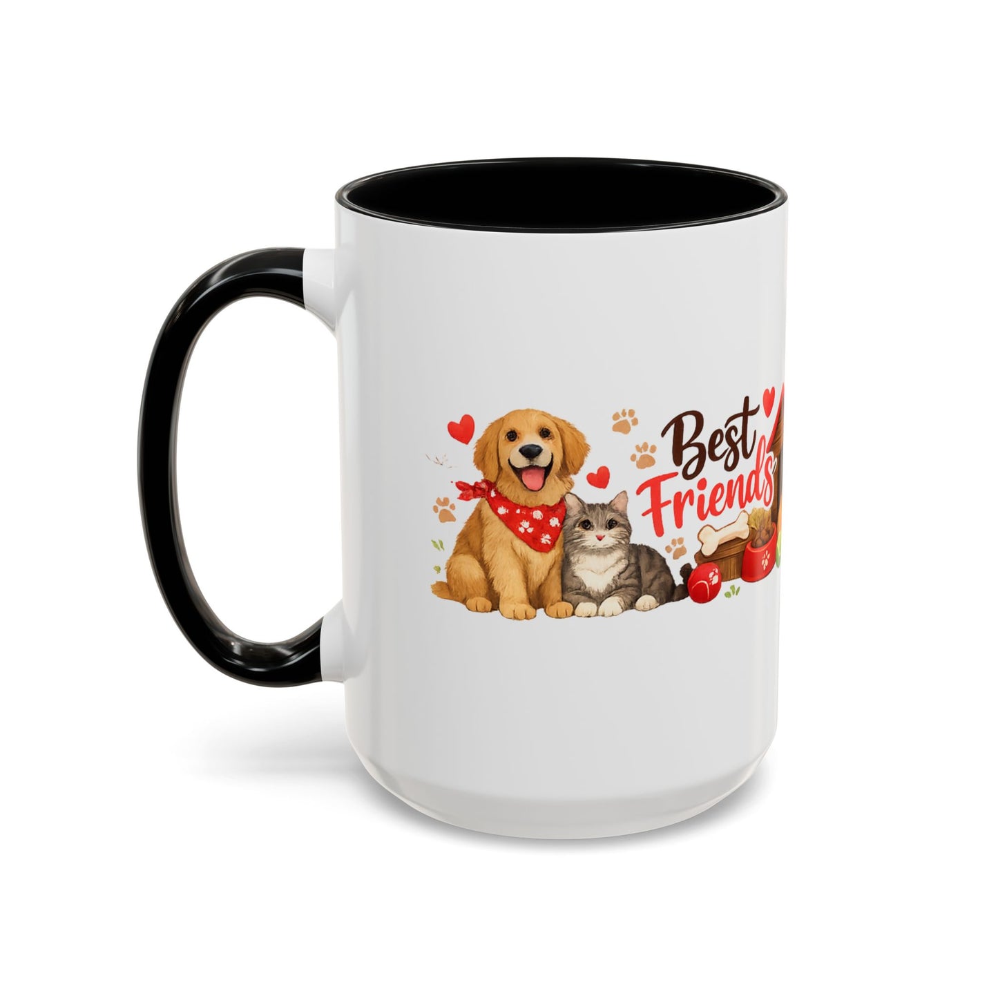 Dog Lover Accent Coffee Mug — “Love is a Four-Legged Word” Ceramic Gift