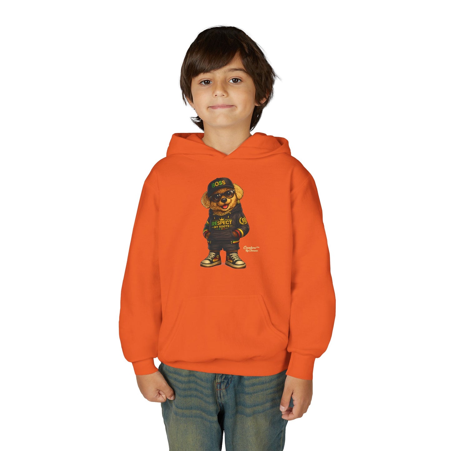 Youth Hoodie — Cool Bear 'Boss' Streetwear Design