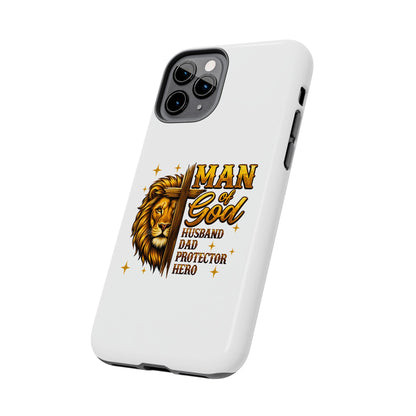 Man of God Lion Phone Case — ‘Man of God’ Christian Protector Dad Gift