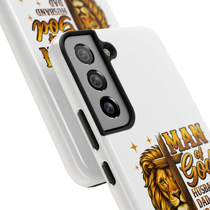 Man of God Lion Phone Case — ‘Man of God’ Christian Protector Dad Gift