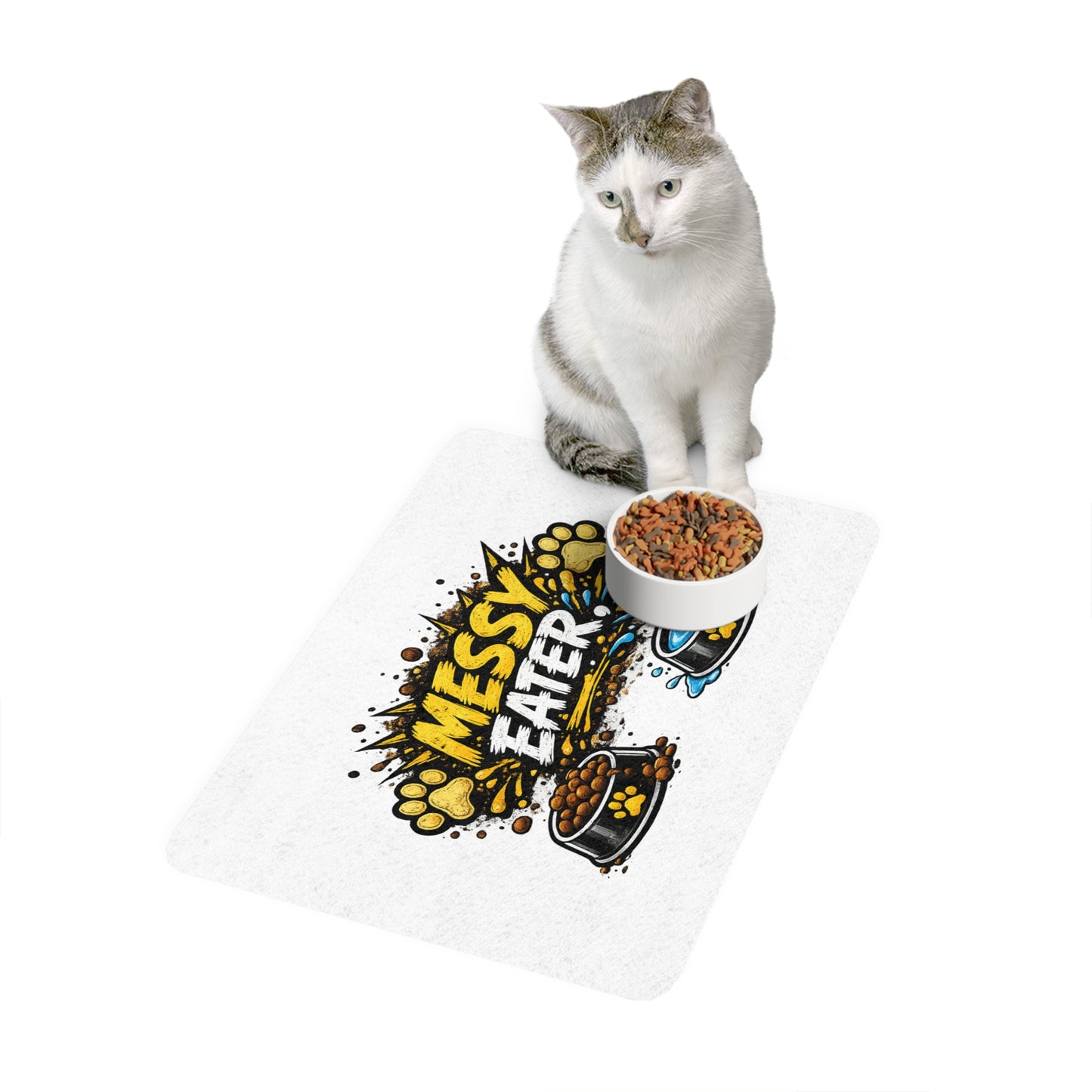 Messy Eater Pet Food Mat (12x18) — Non-Slip Waterproof Cat & Dog Feeding Mat