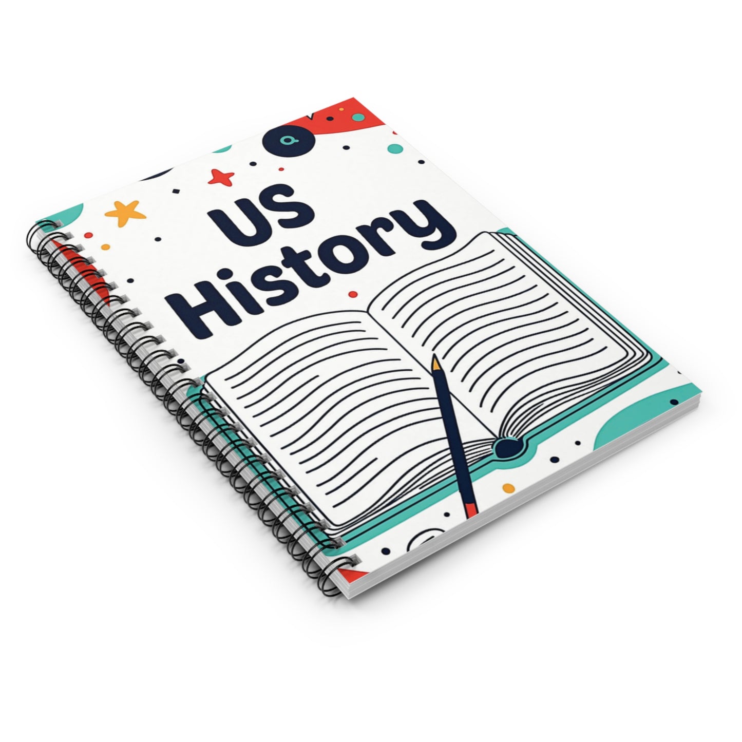US History Spiral Notebook — Ruled Lined Journal for Students & Teachers