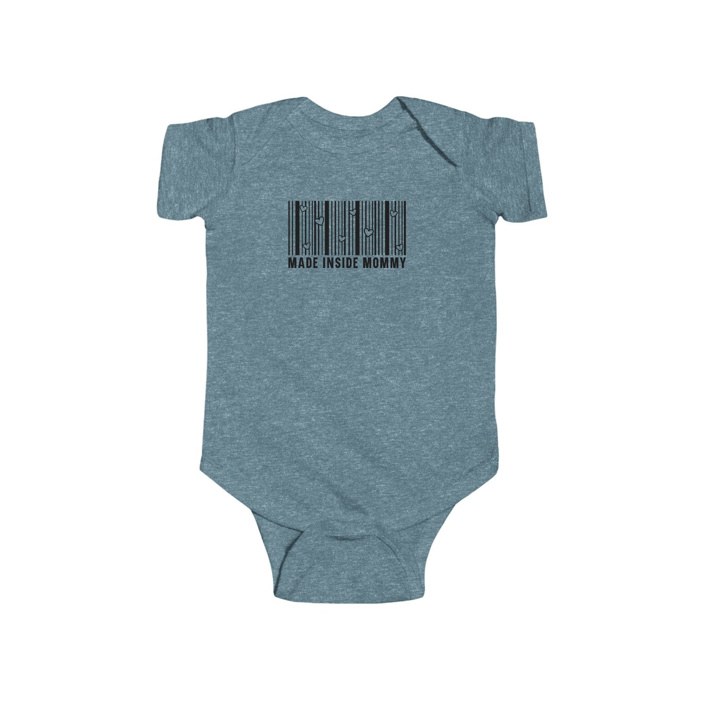 Made Inside Mommy Baby Bodysuit — Funny Barcode Infant Onesie