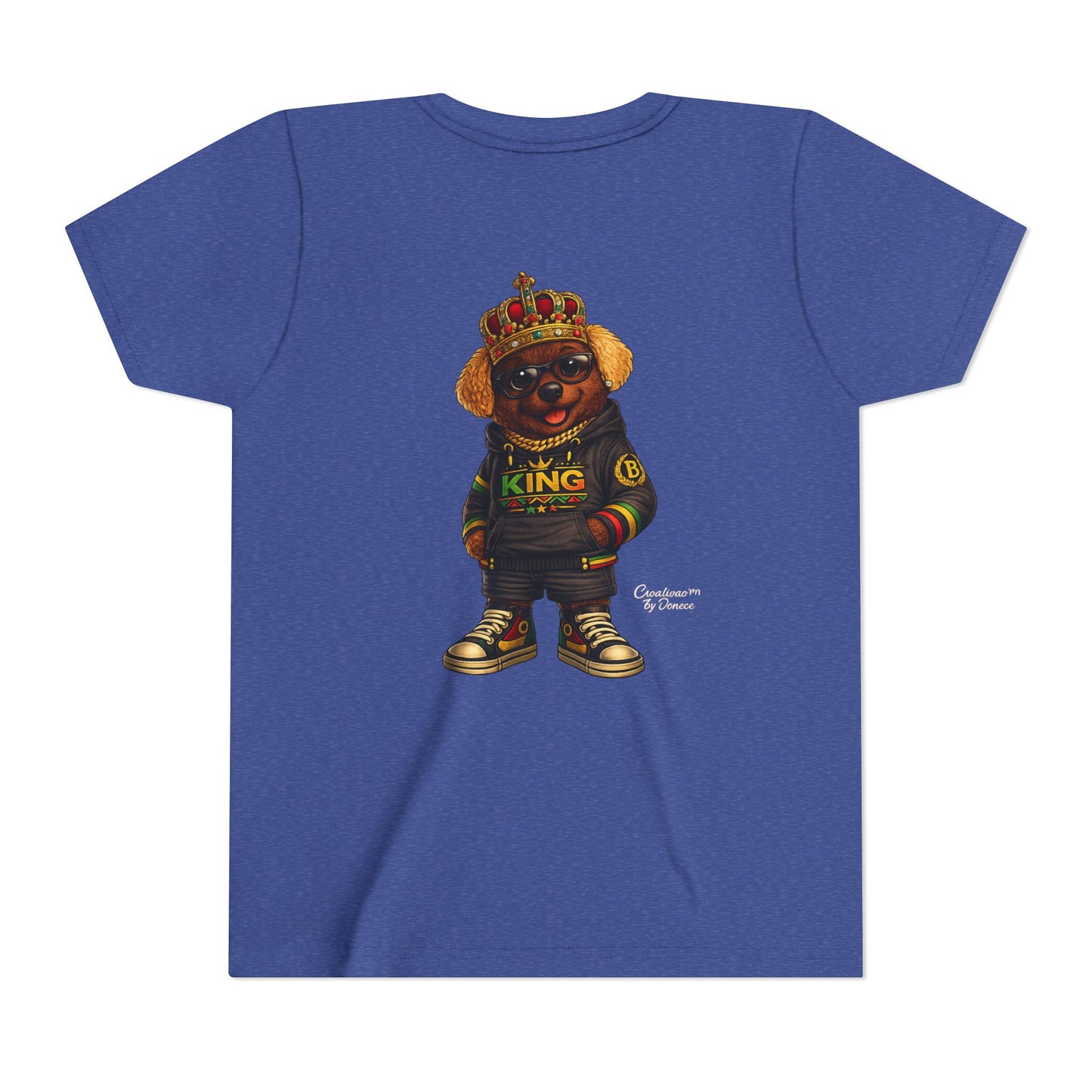 Youth Tee — 'Lil King' Crowned Bear Graphic Shirt