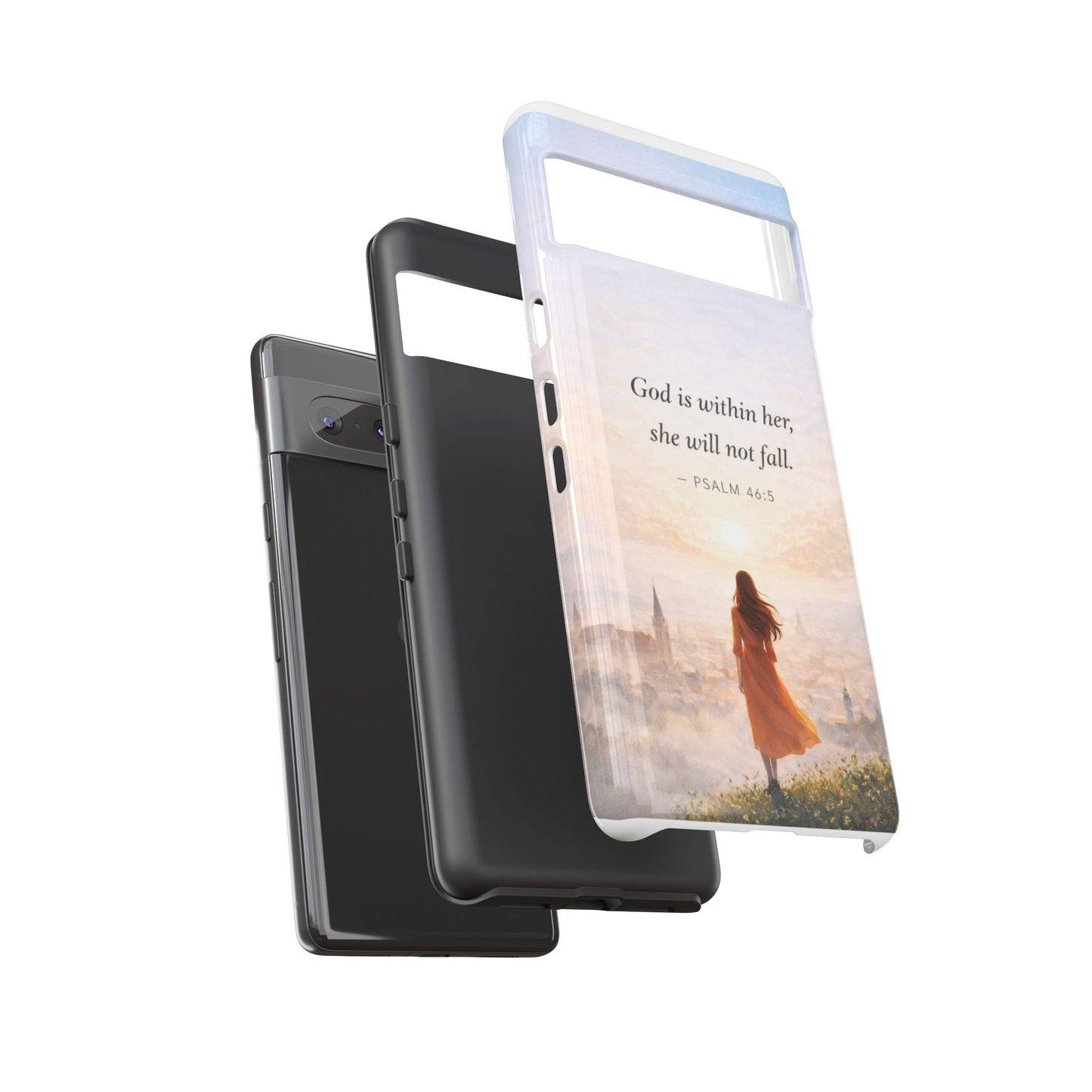 Inspirational Psalm 46:5 Phone Case — 'God is within her, she will not fall' Christian Phone Cover