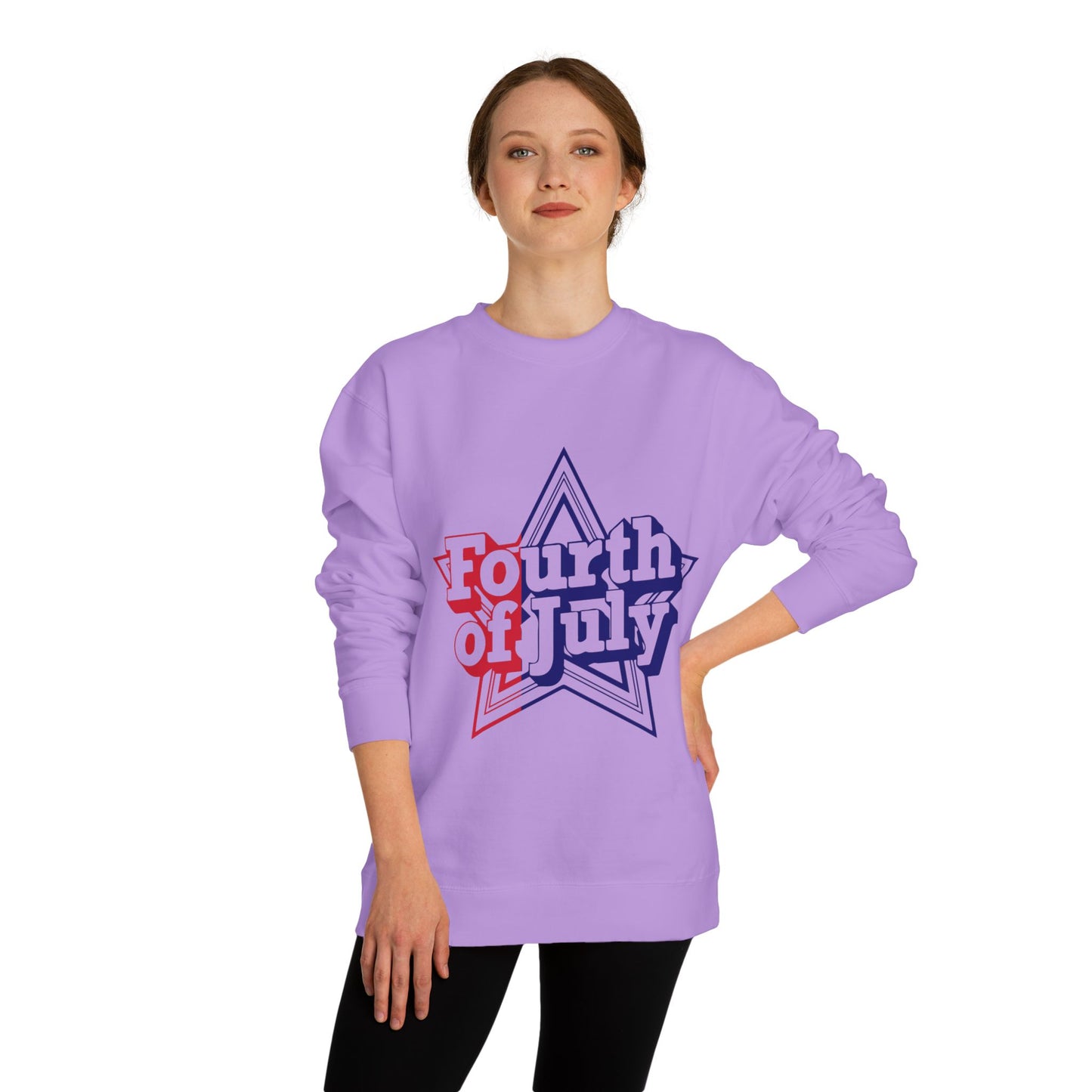 Fourth of July Star Sweatshirt — Patriotic Red White Blue Crewneck