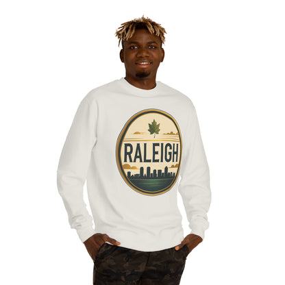 Raleigh Skyline Crewneck Sweatshirt — Vintage Maple Logo