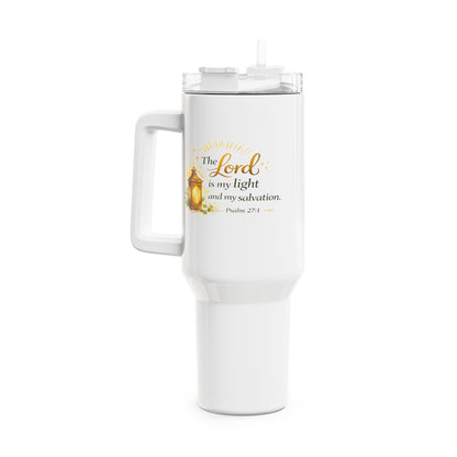 40oz Faith Tumbler - "The Lord is my light" Psalm 27:1 Travel Mug