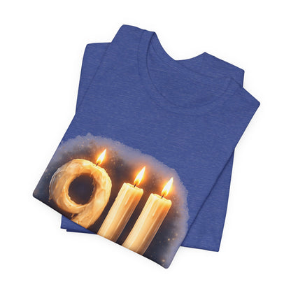 9/11 Never Forget T-Shirt – Memorial Candle Tribute Tee