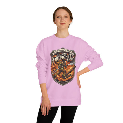 Legendary Firefighter Status Sweatshirt — Established Veteran Badge Crewneck