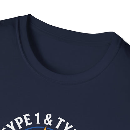 Type 1 & Type 2 Find a Cure Diabetes Awareness T-Shirt