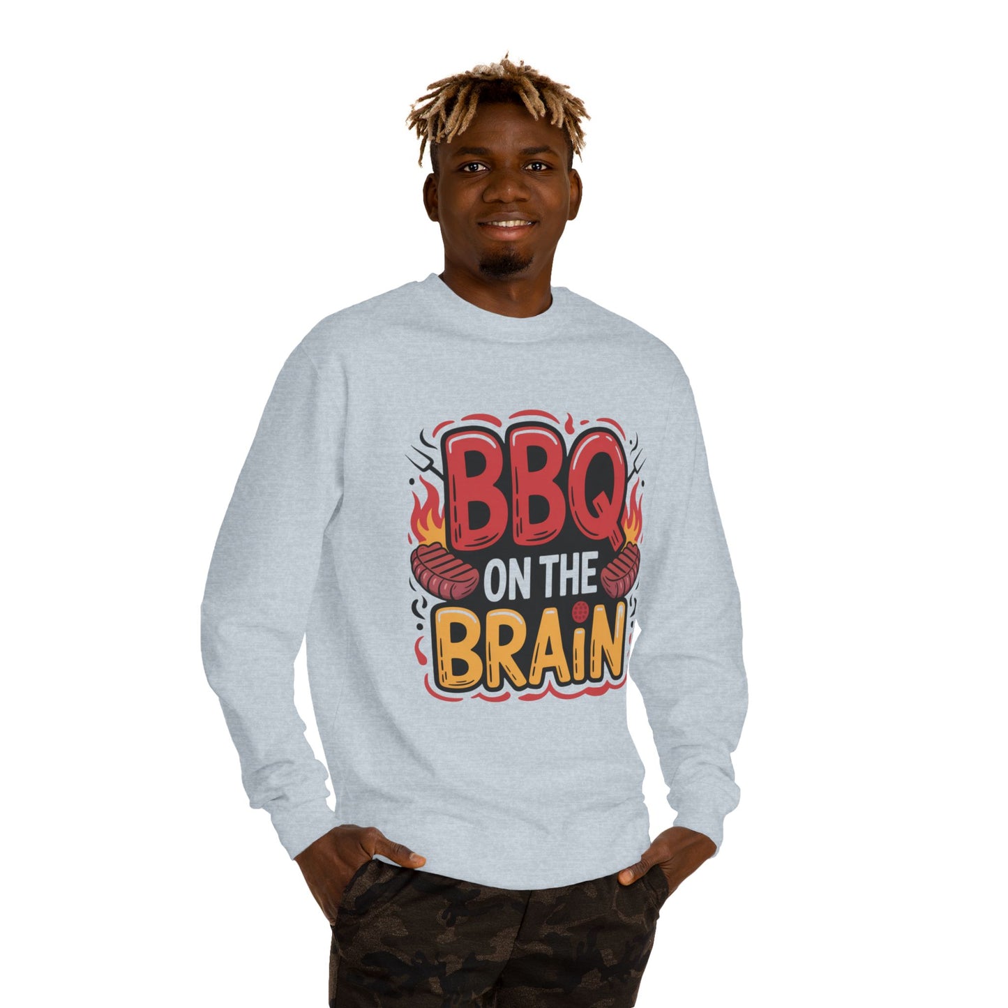 BBQ on the Brain Sweatshirt — Funny Grilling Crewneck for BBQ Lovers
