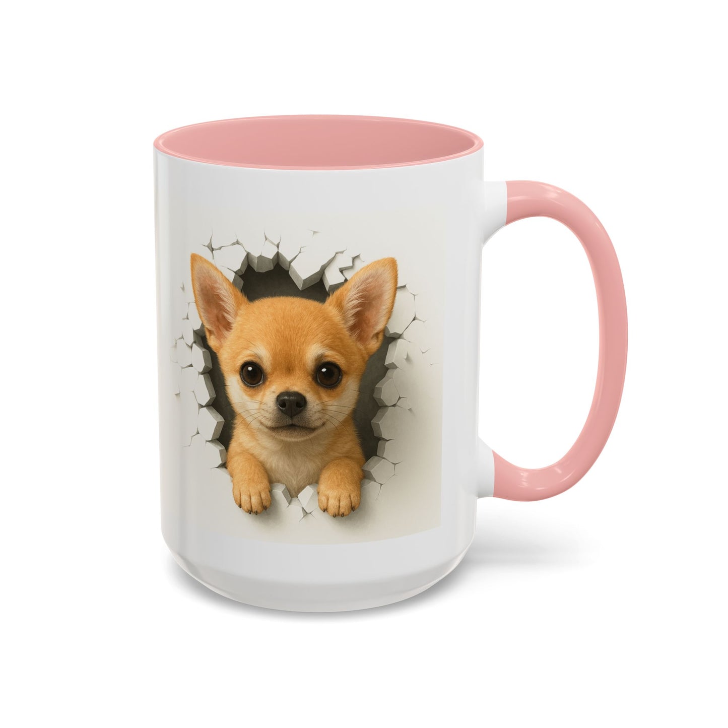 Chihuahua Peek-A-Boo Accent Coffee Mug – Cute Dog Lover Gift (11/15 oz)