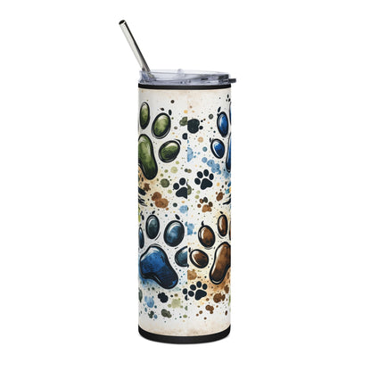 Dog Dad 20oz Stainless Steel Tumbler – Paw Print Travel Cup