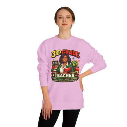 3rd Grade Teacher Sweatshirt – Inspiring Black Excellence Teacher Gift
