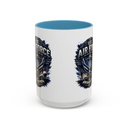 U.S. Air Force Accent Coffee Mug — Military Emblem 11/15oz