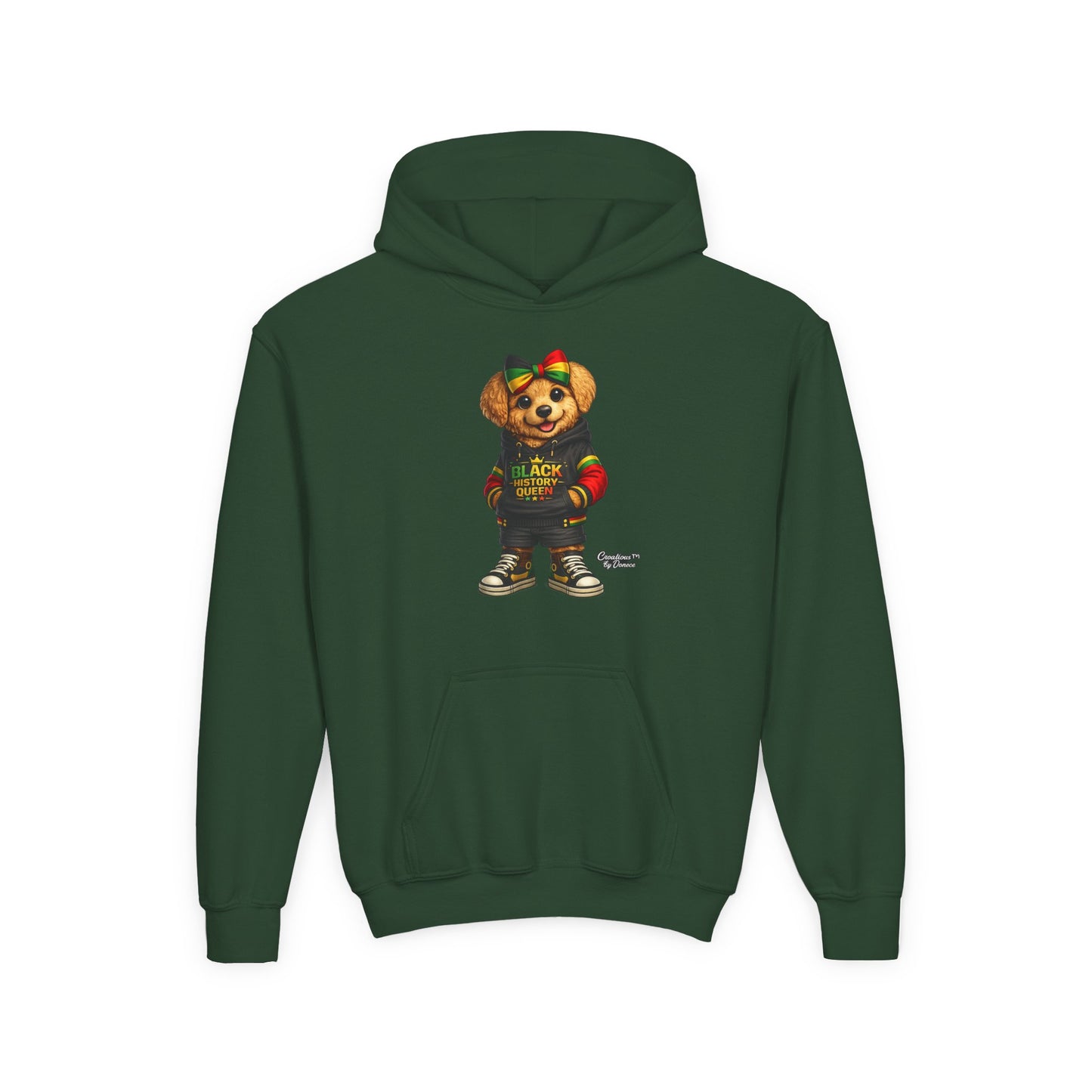 Youth Hoodie — Rasta Bear "Black History Greatness" Kids Pullover