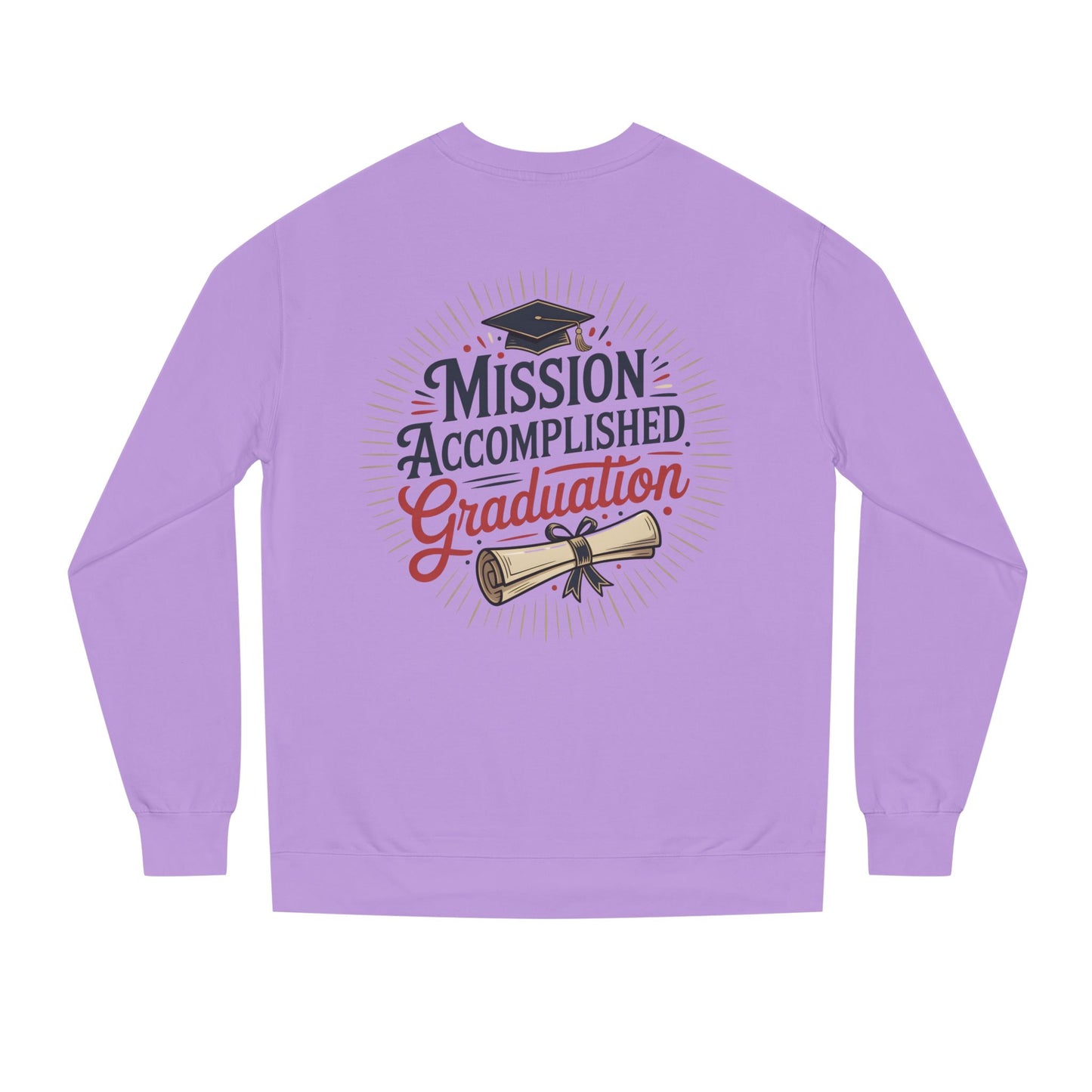 Graduation Sweatshirt "Mission Accomplished" - Grad Cap & Diploma Pullover
