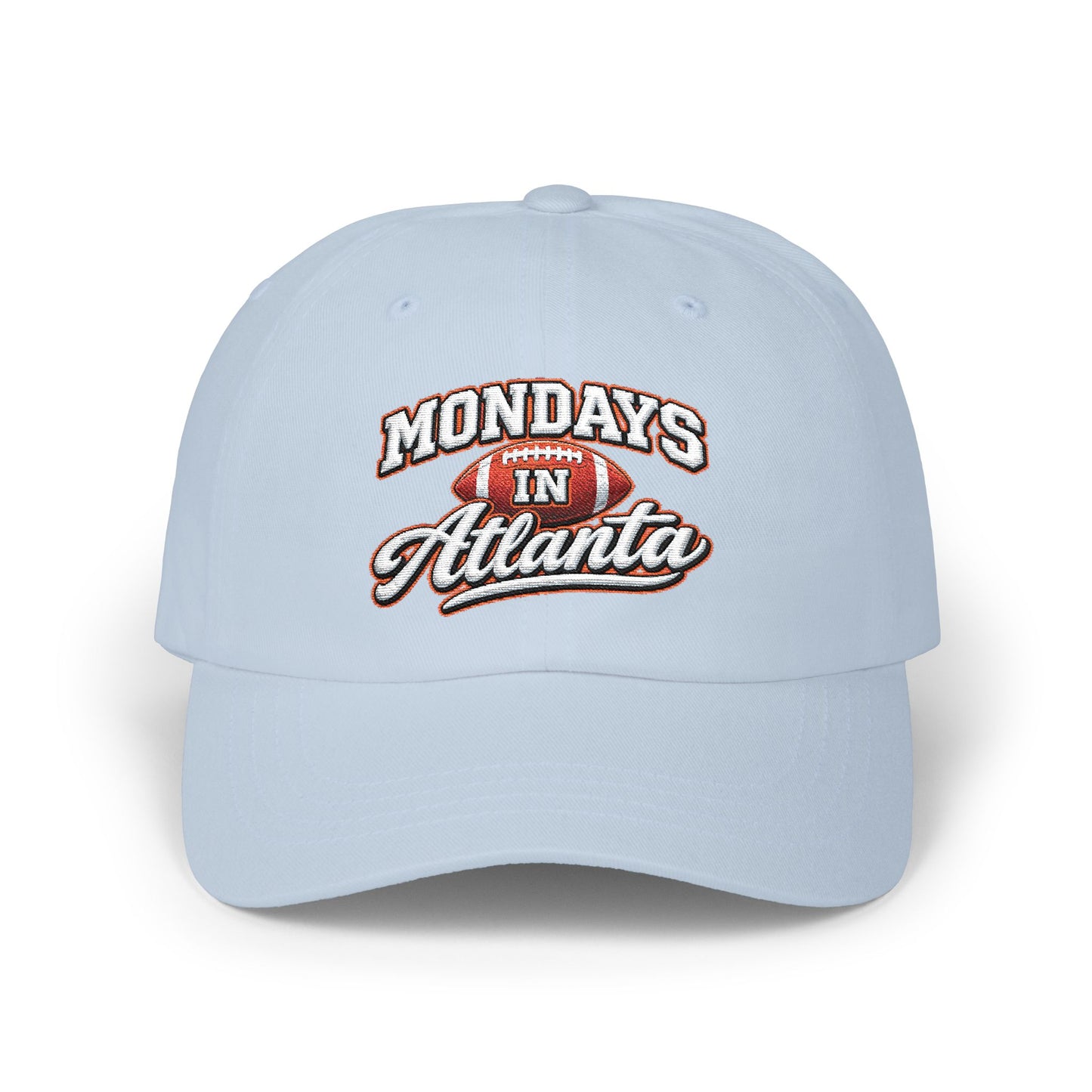 Mondays in Atlanta Dad Cap — Vintage Football Script Hat