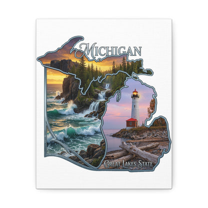 Michigan Scenic Canvas Print — Great Lakes Lighthouse Wall Art